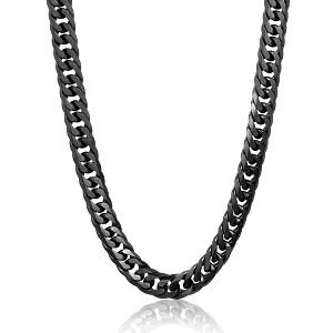 Crucible Men's Double Curb Chain Black Steel Necklace - 1 of 4