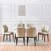 Bekrvio Mid Century Modern Dining Chairs, Upholstered Leather Armless Chairs with Checkered Pattern Back, for Kitchen & Dining Room - 2 of 4