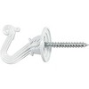 Hillman 2pk Swag Hooks White: Steel Screw Hooks for Ceiling, 30lb Capacity, 1.6" Height, 1.1" Length, 1.2" Width - 3 of 4