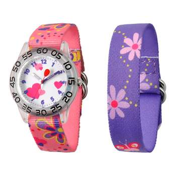 Girls' Disney Red Balloon Plastic Watch Interchangeable Strap - Pink/Purple
