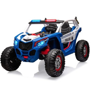 2-Seater 24V Ride-On UTV – Powerful 4WD Electric Car for Kids with Remote Control, Shock Absorbers, Leather Seats, Music & Lights - 1 of 4