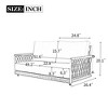 SKRAN 51.6" L  Woven Rope Outdoor Swing Lounger, Hanging Porch Swing Sofa with Soft Cushions 2-Seats for Patio,Courtyard and Balcony - 3 of 4