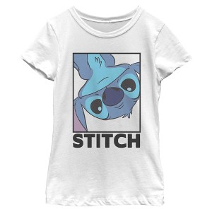 Girl's Lilo & Stitch Peekaboo Stitch Portrait T-Shirt - 1 of 4