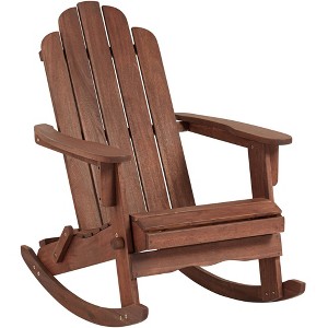 Teal Island Designs Chandler Dark Natural Adirondack Rocking Chair - 1 of 4
