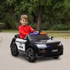 Qaba 12V Kids Car, Kids Electric Car w/ Remote Control, Siren, Light, Music, Spring Suspension, Horn & Transport Wheel, Black - 2 of 4