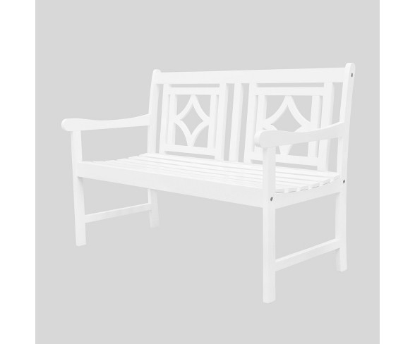 Bradley 3pc Rectangle Wood Outdoor Patio Dining Set - White - Vifah