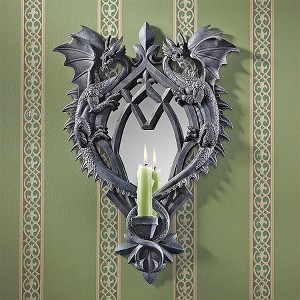 Design Toscano Double Trouble Gothic Dragon Mirrored Wall Sculpture - 1 of 3