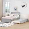 Twin Size Platform Bed With Trundle, Hollow Headboard Platform Bed, Wooden Slats Support, No Box Spring Needed, Easy Assembly - 3 of 4