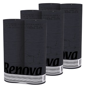 Evideco French Home Goods 3-Ply 140-Sheet Black Toilet Paper Luxury Bulk Sandalwood-Scented Tube Embossed - 1 of 4