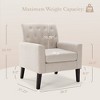 Arceso Linen Accent Chair, Button-Tufted Upholstered Armchair for Living Room & Bedroom, 18.5" Seat Height - 3 of 4