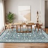 Acekool Area Rugs: Washable Non-Slip Vintage Floral Botanical Carpet, Soft Low Pile Foldable Stain Resistant Rugs for Living Room, Bedroom, Home - 2 of 4