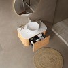 Fortune Candy Wall-Mounted Bathroom Vanity with Sink, Curved Striped Drawer Cabinet, White Round Ceramic Basin, Pre-Assembled, No Faucet - 4 of 4