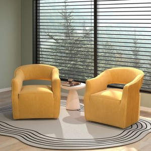 SEYNAR Modern Glam Velvet 360 Degree Swivel Open-Back Accent Armchair Set of 2 - 1 of 4