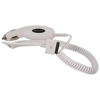 WireX Premium Car Charger for iPhone 4/4s, 3G/3Gs, iPad, iPod (White)