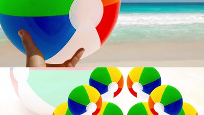 Inflatable 12 Classic Large Beach Balls - 12 Pc.