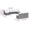 vidaXL Garden Sofa Set Black PE rattan 10-piece set Adjustable Feet - 3 of 4