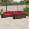 vidaXL 10 Piece Patio Sofa Set with Cushions Brown Poly Rattan - 2 of 4