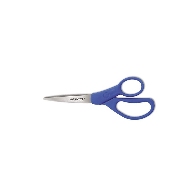 Westcott Preferred Line Stainless Steel Scissors, 7" Long, 3.25" Cut Length, Blue Offset Handle, 1 of 5