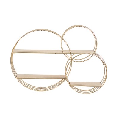 Contemporary Iron Wall Shelf Gold - Olivia & May