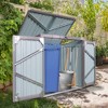 Metal Storage Shed, Galvanized Steel Garbage Bin Storage Sloping Roof, Waterproof Outdoor Organizer with Lid, Ideal for Garden. - 2 of 4