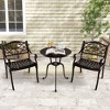 Costway 2/4 PCS Cast Aluminum Patio Chairs Set of 2 Outdoor Dining with Armrests & Curved Seats Bronze - 4 of 4