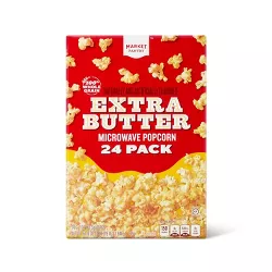 Extra Butter Microwave Popcorn - 64.8oz/24ct - Market Pantry™