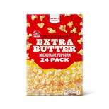 Extra Butter Microwave Popcorn - 64.8oz/24ct - Market Pantry™