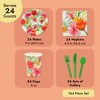 Blue Panda 144 Pieces Disposable Hawaiian Luau Dinnerware Set, Tropical Party Supplies (Serves 24) - 3 of 4