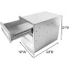 Stainless Steel Outdoor Kitchen Drawers, Flush Mount BBQ Access Drawers with Venting Panel & Handle, Weatherproof for BBQ Island, Patio Grill Station - 3 of 4
