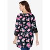 Woman Within Plus Size Crochet-Trim Three-Quarter Sleeve Tunic - 3 of 4