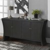XINGHANZHENXUAN Refined Industrial 4-Door Credenza with Wooden Legs & Bronze Clasps, Storage Cabinet for Modern & Rustic Interiors - 4 of 4