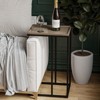 JIONJOY C-Shaped Sofa Table with Woven Metal Top - Farmhouse End Table for Living Room - 3 of 4