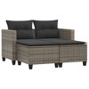 vidaXL Patio Sofa 2-Seater with Stools Gray Poly Rattan - 2 of 4