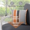ELJGET 2-Seat Porch Swing Bench Patio Swing Chair with 2 Hanging Chains for Backyard, Beige Cushions - 3 of 4