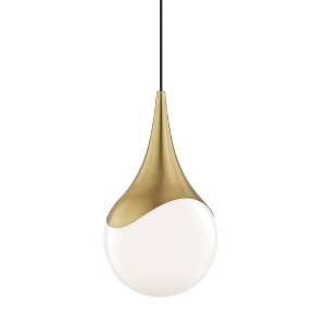 Mitzi Ariana 1 - Light Pendant in  Aged Brass Opal Glossy Glass Shade  Shade - 1 of 1