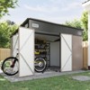 Aoxun Outdoor Storage Shed, Metal Shed with Triple Doors for Backyard, Patio, Lawn - 2 of 4