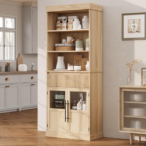 70" Storage Cabinet, Tall Kitchen Pantry Cabinet with Drawer - 1 of 4