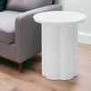 HomeRoots 19" White Aluminum Round Pedestal End Table - 2 of 4