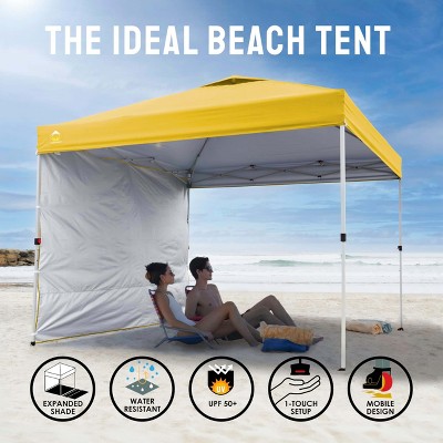 Beige 8x8 Pop Up Canopy Tent with Side Wall