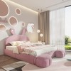 Whisen Full Size Upholstered Platform Bed Featuring a Headboard with Cartoon Ear Design and Light,Storage Stools - 3 of 4