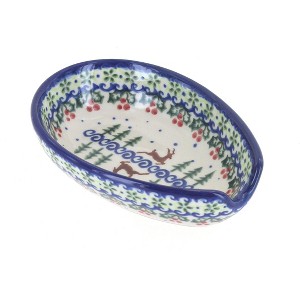 Blue Rose Polish Pottery 89 Vena Small Spoon Rest - 1 of 1