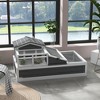 PawHut Big 3-Room Tortoise Habitat House with Balcony & 2 Stories, Wooden Indoor/Outdoor Tortoise Enclosure, Large Reptile Cage - 2 of 4