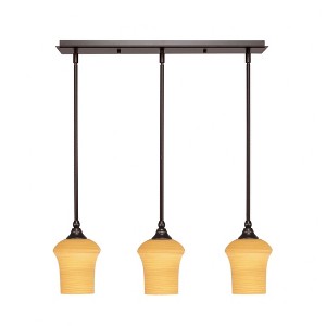 Toltec Lighting Any 3 - Light Chandelier in  Dark Granite with 5.5" Zilo Cayenne Linen  Shade - 1 of 1