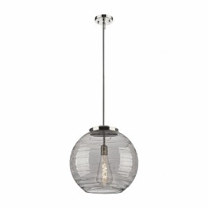 Athens Deco Swirl - 100W 1 LED Stem Hung Pendant In Industrial Style-17.13 Inches Tall and 15.75 Inches Wide - 1 of 1
