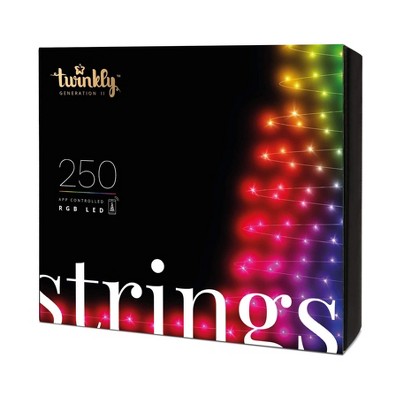 Twinkly TWS250STP-GUS 250 LED RGB Multicolor 65.5 ft Decorative String Lights, Bluetooth WiFi and App Controlled, for Home and Bedroom
