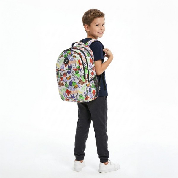 Mochila J World Cornelia para niños grandes de 18" con múltiples compartimentos para escuela y viaje 8