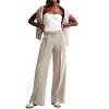 Women Wide Leg Pants High Waisted Dressy Pants with Pockets Front Pleated Straight Leg Tailored Pants Business Casual Work Trousers - 3 of 3