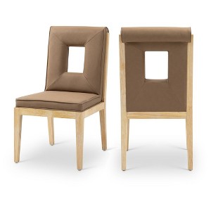 Meridian Furniture,Gwendolyn Vegan Leather Dining Side Chair, Set of 2 - 1 of 4