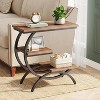 HOMMOO C-Shaped End Table, Industrial 3-Tier Side Table for Small Space - 3 of 4