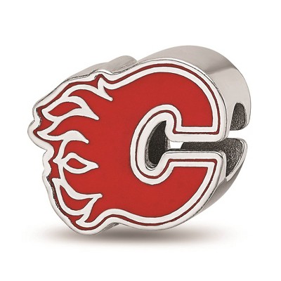 Black Bow Jewelry Sterling Silver Calgary Flames NHL Bead Charm